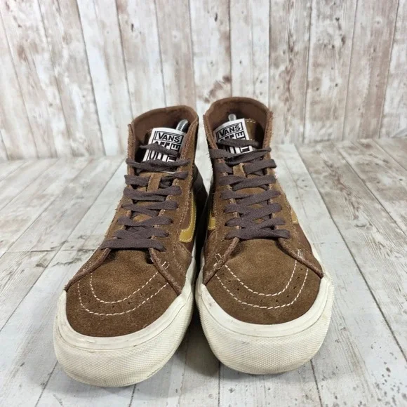 Vans Sk8-Hi VR3 Brown Suede Daisy Floral High Top Sneakers Womens 8.5 Mens 7 - Picture 4 of 8